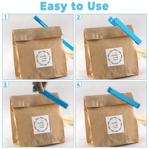 benlidoner 48 Pcs Food Bag Clips Plastic Sealing Bag Clips in 3 Sizes & 6 Colours Reusable Freezer Bag Clips Food Storage Clips for Sealing Snacks Sandwich Food Coffee