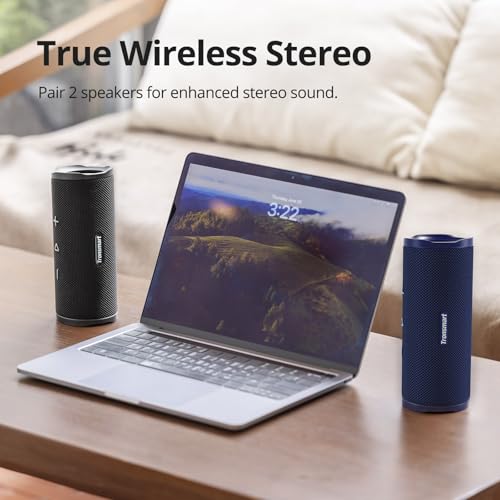Tronsmart Mirtune C3 Portable Bluetooth Speaker, 24W Stereo Sound, IPX7 Waterproof, 12H Playtime, Stereo Pairing Bluetooth 5.3, for Outdoor, Home, Party (Black)