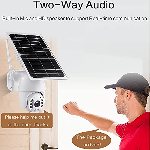 ALPTOP 100% Wire-Free Wireless Rechargeable Battery Solar Powered Outdoor 1080P Pan Tilt WiFi Security Camera PIR Motion Recording Two-Way Audio IP65 Weatherproof Night Vision Built-in SD Slot