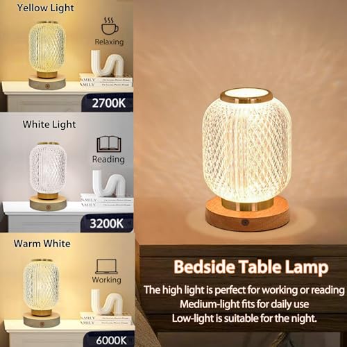 Dimmable LED Table Lamp with Voice & Touch Control, Aatezel Color Changing Bedside Desk Lamp, 3 Color Temperatures LED Night Light Baby Nursery Lamp for Bedroom, Kids Room,Dorm, Gift for Home Decor