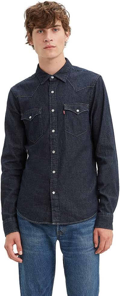 Mens Classic Western Standard Shirt - Blue