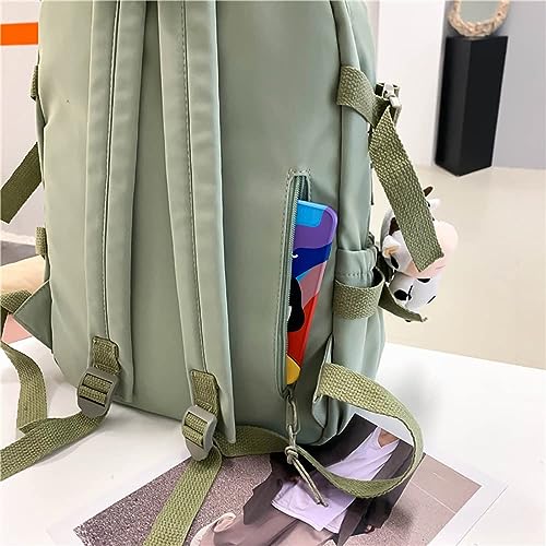School bag, school bag leisure backpack middle school student laptop backpack, waterproof backpack, suitable as school bag, accessories plush pendant