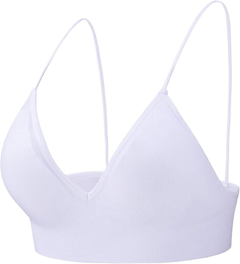 Dress Cici Women'S V Neck Triangle Strappy Sport Bra With Strappy Shoulder Strap