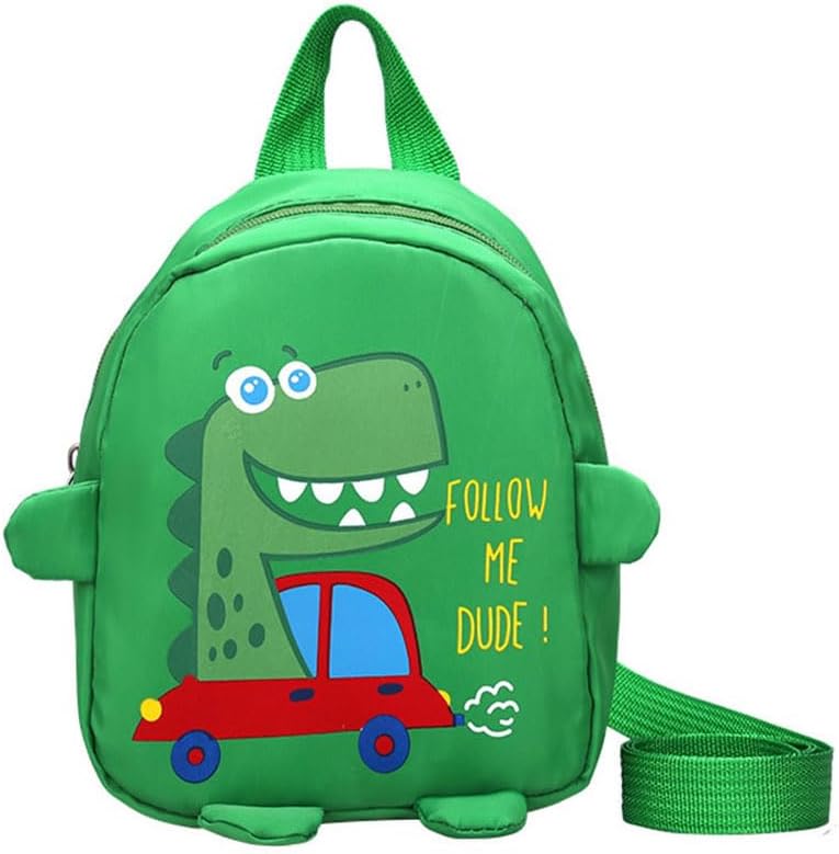 Toddler Backpack with Anti-Lost Harness Small Dinosaur Backpack for Boys and Girls - Green