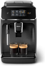 Philips Fully Automatic Espresso Machine Series 4400-12 Beverages, LatteGo, SilentBrew, Intuitive Display, 2 User Profiles, 12 Settings for Ceramic Grinder, Black Silver - EP4446/70 - 1 Hot Beverages