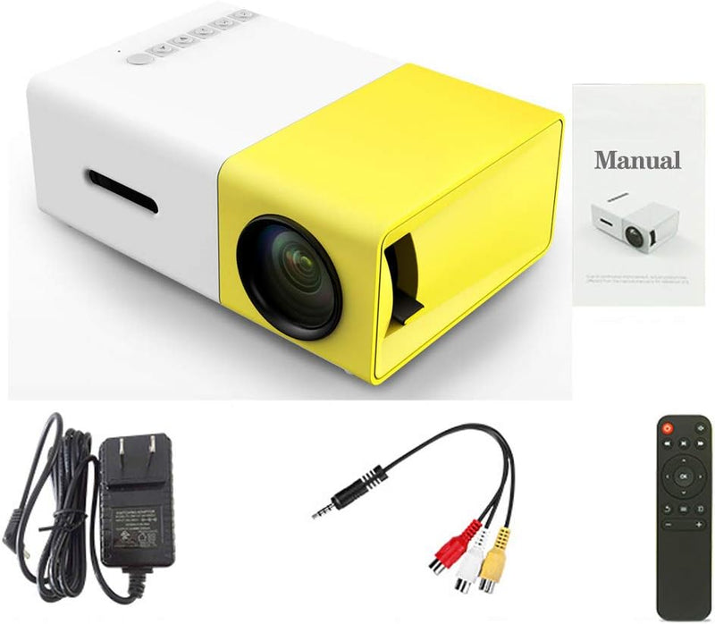 Mini Projector,Portable Projector for iPhone,Kids Gift,Small Outdoor,Led Video Projectors for Home Theater Movie with HDMI USB TV and Remote Contro YG300 PLUS l