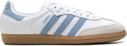 Adidas Samba OG Womens Sneaker, Silver Metallic Cracked Leather, 6.5 - Ash Blue White Gum