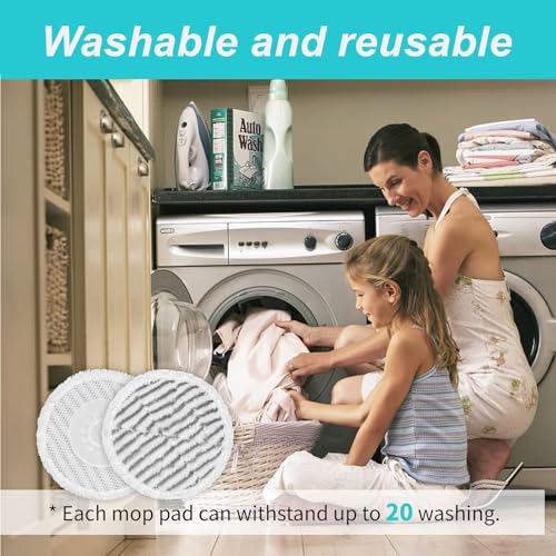 AIR U+ 8 Pack Replacement Steam Mop Pads for Shark S8201 S8001 S7001 S7201 S7000AMZ S7000 S7005 S7020 S7001C Steam Mop, Steam & Scrub All-in-One Scrubbing and Sanitizing, Dirt Grip Scrub Washable Pad