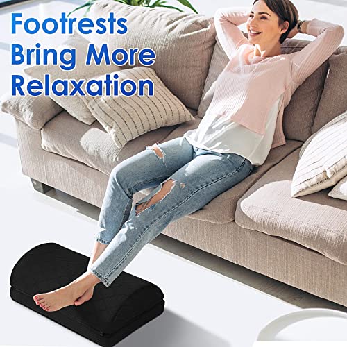 Adjustable Foam Foot Rest for Under Desk at Work, Under Desk Footrest Ergonomic Foam Foot Rest Desk Foot Cushion for Office, Work, Gaming, Computer, Gift, Office Accessories Back & Hip Pain Relief
