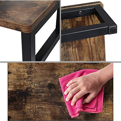 Angju Wood Vintage Monitor Stand Holder, PC Laptop Computer Screen Riser, Desktop Storage Organiser Shelf for Home or Office, 40 x 23 x 14cm, Dark Brown