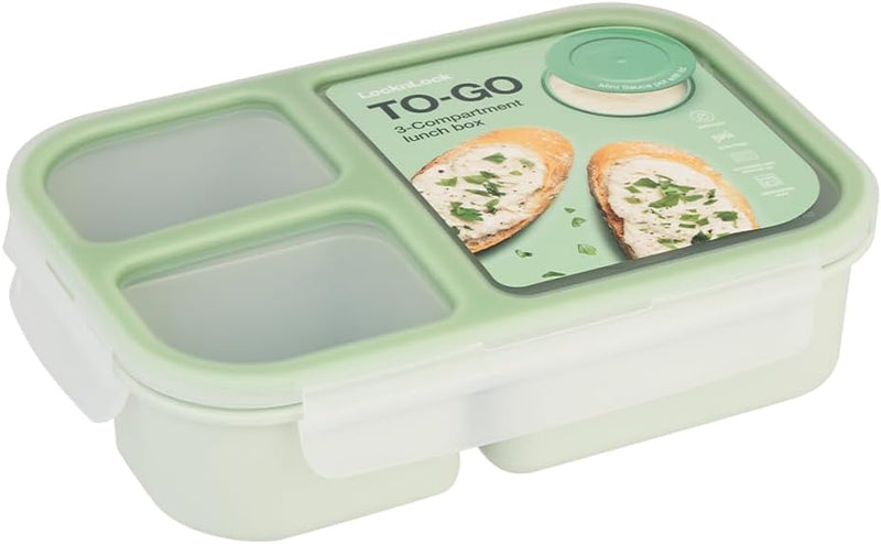 LocknLock To Go Lunch Box 980ml Pink, Leak-Proof Bento Lunch Container, Microwave, Freezer & Dishwasher Safe, Portable Food Storage for Work, School & Travel - Mint