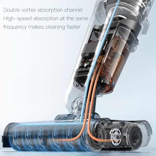 Deerma VX20 Wet & Dry Vacuum Cleaner, Wet and Dry Vacuum Cleaner with Double Roller Brush Head, 500ml Water Tank IPX4 Waterproof Lightweight Smart for Home Use