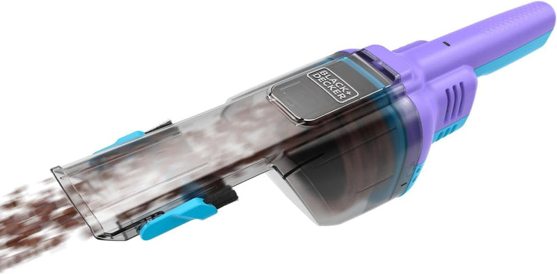Cordless Handheld Dustbuster Vacuum, 7.2V, 2.0Ah Battery, 16AW Suction, Flip-Up Brush, Crevice Tool, Pet Hair Brush, Storage Base, Lively Lavender/Breeze Blue - NVD220BP-GB
