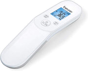 Beurer FT 58 In-Ear Thermometer Infrared Technology Fever Indicator with Smileys Object & Room Temperature Measurement 10 Memory Locations Includes 10 Protective Caps - Contemporary