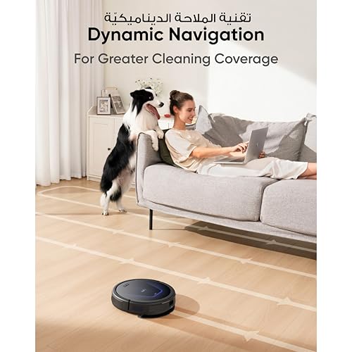 eufy G50 Hybrid Robot Vacuum with Mop, 4,000 Pa Strong Suction, Dynamic Navigation, Pro-Detangle Comb, Roller Brush, Ideal for Pet Hair, Hard Floors, Hard Floor Only