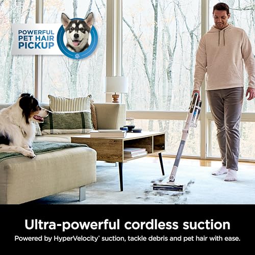 Shark PowerPro Flex Reveal Plus Cordless Vacuum, FloorDetect & Dirt-Reveal Technology, HEPA Filter, for Carpets & Hard Floors, Up to 50-Minute Runtime, Powerful Pet Hair Pickup, Java, IZ382H