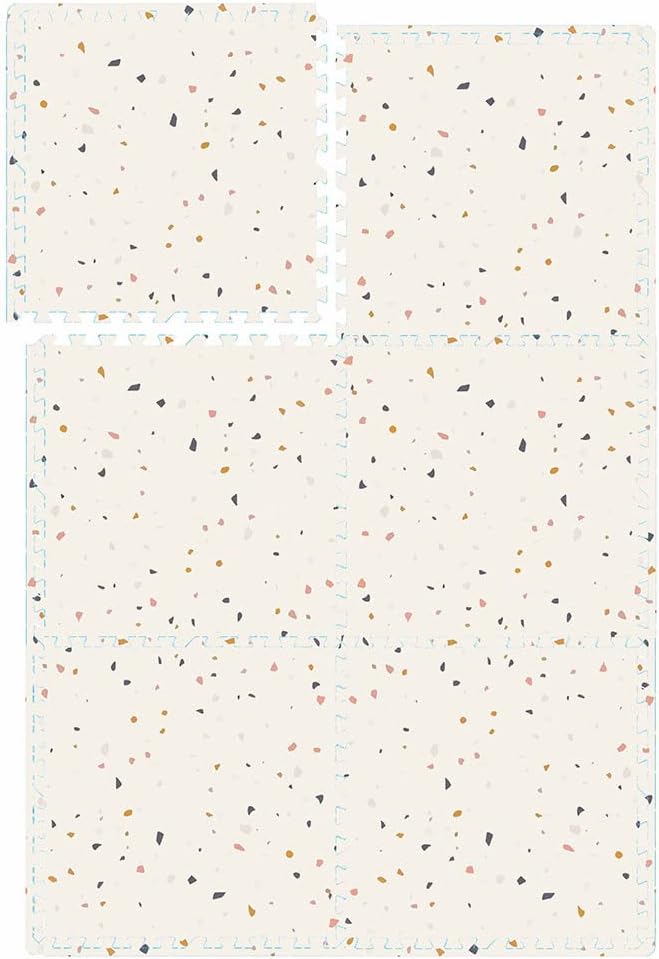 Bumble & Bird - Baby Play Mat - Motor Skills - Educational Mat - Non-Toxic EVA Foam - Waterproof - Easy to Clean - Easy to Store - 6pcs - 60cm x 60cm x 1.2cm - Terrazzo