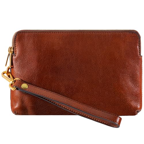 Time Resistance Leather Clutch for Men - Organizer Bag for Men - Wrist Bag - Briefcase Handmade in Italy - Gift Box Included