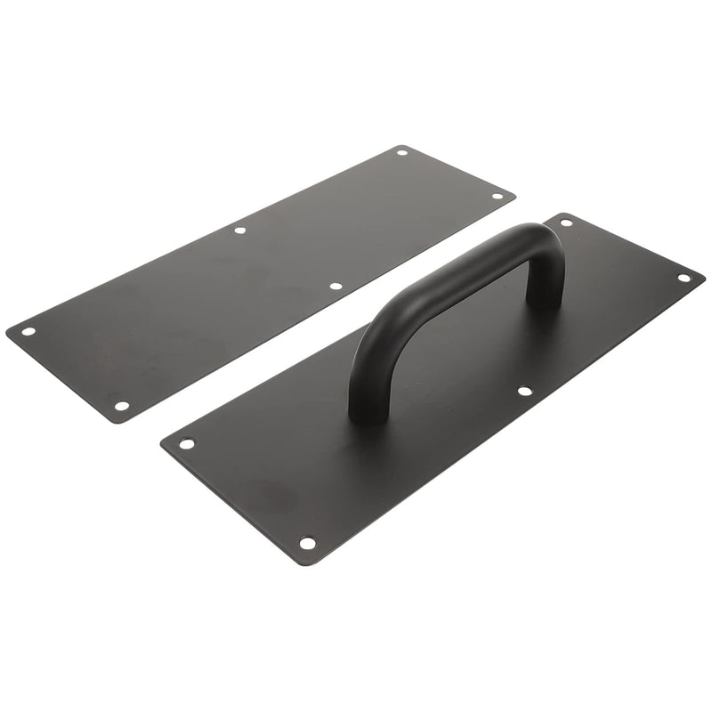 Barn Pull Stainless Public Clo Screws Sliding Hardware Office Steel Attachment with Black Handle and Plate Places Commercial Home Composite for Push Door