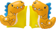 FLOBO Kids Arm Bands 25x15CM Inflatable Floaties for Ages 3-6 Cute Swim Armbands in 9 Fun Designs (Unicorn, Dinosaur, Bear, Donut & More) Safe, Easy to Use, Pool & Beach Ready - Dinosaur