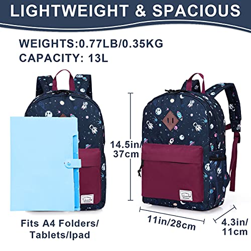 VASCHY Girls' Primary School Bag, Backpack for Children, Girls, Boys, Waterproof, Lightweight, Cute 4-6 Years Old School Bag for Kindergarten with Chest Strap Suitable for A4