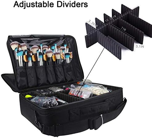 Other Professional Storage Partition Cosmetic Box Three Waterproof Layer Travel MakEUp Bag Black, Bk14-Tmm1