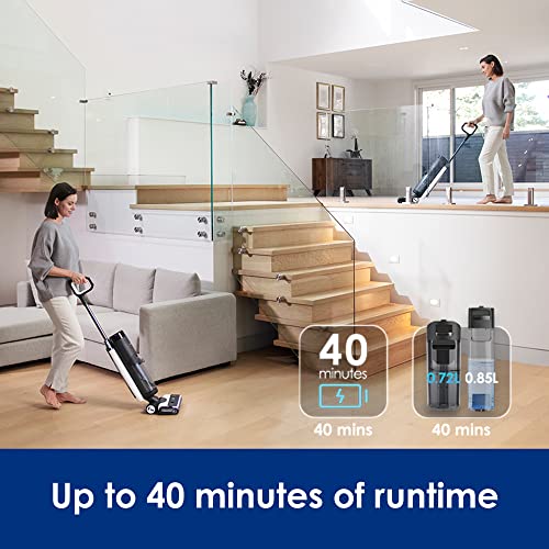 Tineco Floor ONE S7 PRO Smart Cordless Floor Cleaner, Wet Dry Vacuum Cleaner & Mop for Hard Floors, LCD Display, Long Run Time, Great for Sticky Messes and Pet Hair, Centrifugal Drying Process, Black