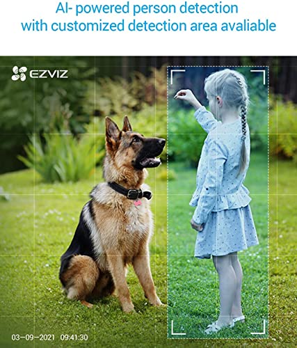 EZVIZ C8C Security Camera, Outdoor PT Surveillance Camera 1080p WiFi with 360° Visual Coverage, Color Night Vision, IP65 Waterproof, Motion Detection, Audio Pick Up, Support 256GB SD Card