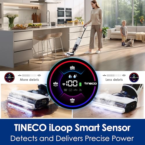 Tineco Floor One S7 Steam Cordless Wet Dry Vacuum Steam Mop All-in-One, Hard Floor Cleaner with 284F HyperSteam, Self-Cleaning, Edge Cleaning, Safe for Kids & Pets