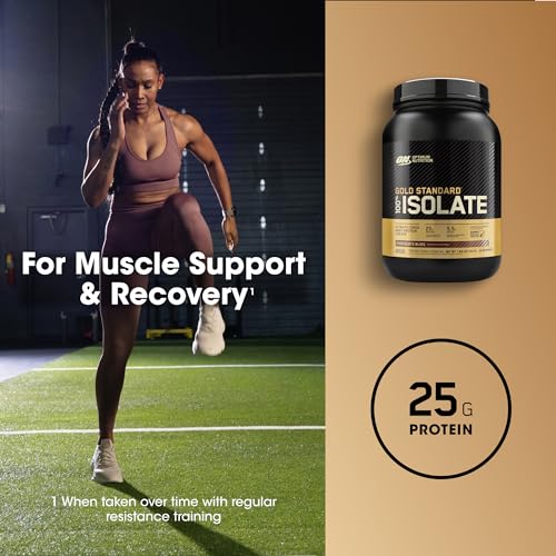 Optimum Nutrition (ON) Gold Standard 100% Isolate, 25 Grams of Protein, Hydrolyzed And Ultra-Filtered Whey Protein Isolate - Chocolate Bliss, 1.64 Lbs, 24 Servings (744 G)
