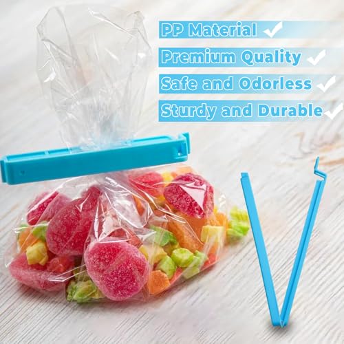 benlidoner 48 Pcs Food Bag Clips Plastic Sealing Bag Clips in 3 Sizes & 6 Colours Reusable Freezer Bag Clips Food Storage Clips for Sealing Snacks Sandwich Food Coffee