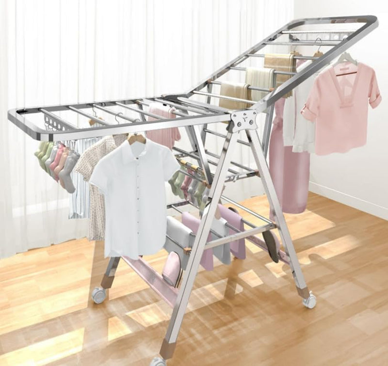 OYDAS Clothes drying stand, Drying Rack,Heavy Duty Clothes Drying Rack,Portable cloth drying stand, Folding Space Saving Garment Rack,Blanket Rack Clothesline,for Indoor Outdoor