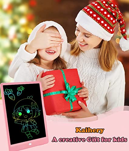 Kaihery LCD Writing Tablet for Kids,10 Inch Large Screen Doodle Board Writing Pad,Colorful Erasable Electronic Drawing Writing Pads, Educational and Learning Girls Gifts Toys for 3-8 Year Old