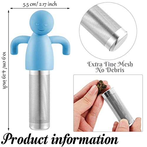 KASTWAVE Tea Infuser Filter, Loose Tea Cute Stainless Steel Ultra Fine Mesh Tea Supplies Steeper Diffuser Herbal Tea and Spices 1 Pac, Get the More Enjoyable Tea Times with Friends and Family (Blue)