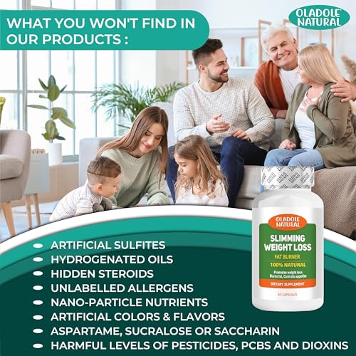 Oladole Natural Slimming Weight Loss Diet Pills, Non-Prescription Weight Management Aid, Powerful Fat Burning and Appetite Suppression - Excellent for Keto Diet 60 Capsules