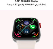 WATCH FIT 3, 1.82" AMOLED Display, Ultra-Slim Design, All-Round Fitness Management, Durable Battery Life, Leather Strap, Compatible with iOS & Android, White + Exclusive Watercup - Pearl White