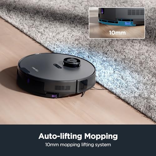 EUREKA Robot Vacuum Cleaner and Mop Function 2-1, Bagless Dust Self-Empty, Auto Lifting Mop, up to 180 Minutes Runtime, App Control, 5200mAh for Pet Hair, Carpets, Hard Floor