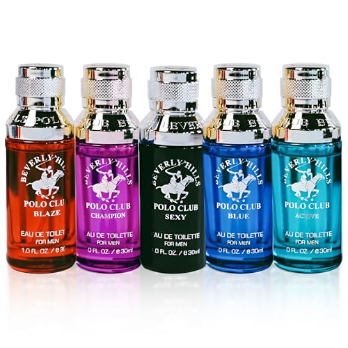 Beverly Hills Polo Club 5 Piece Mini Gift Set Exclusive for Men, EDT Eau De Toilette 5 Mini 0.5oz Bottles May Vary