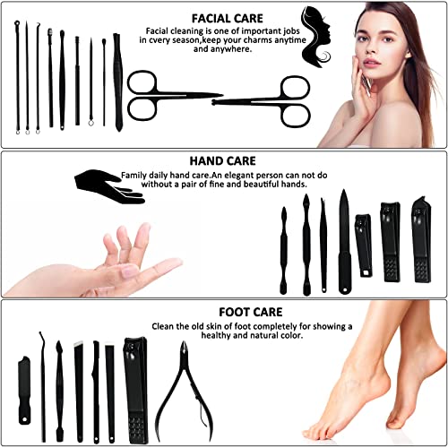 NALACAL Manicure Set Professional Nail Clipper Kit-25 Pieces Stainless Steel Manicure Kit,nail Care Tools With Luxurious Travel Case