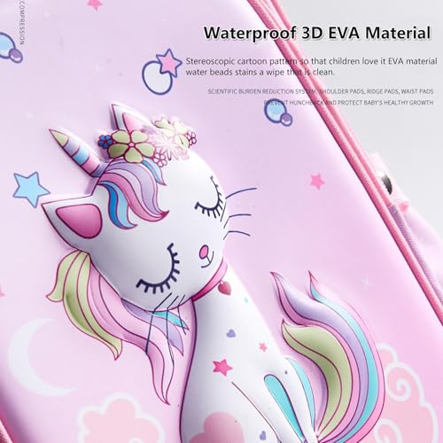 KASTWAVE Unicorn Backpack for Girls, Kids backpacks, 15" Kids Backpacks for Girl Purple Kids Elementary Bookbag Girls Backpack for School, Backpack for Girls 5-12 (Unicorn) 聽