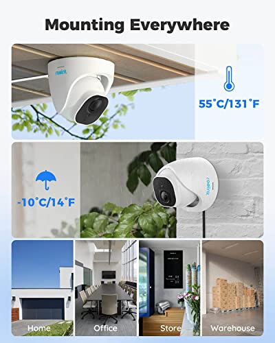 Reolink 8CH 5MP PoE Home Security Camera System, 4 Wired Outdoor IP Cameras, 8 Channel NVR With 2TB HDD for 24/7 Recording RLK8-520D4-5MP