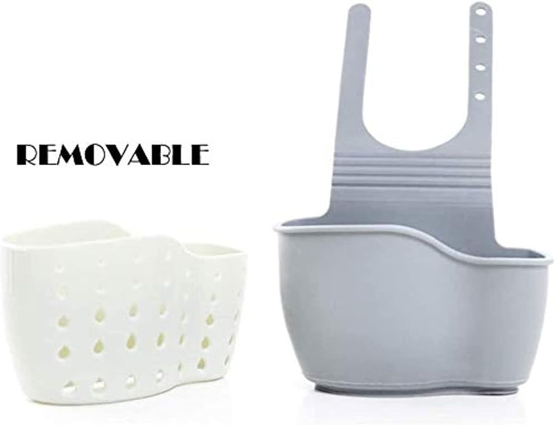 SKY-TOUCH Sink Caddy Sponge Holder, Kitchen Sink Storage Basket Hanging Bag Basket Organizer for Sponges Soaps and Cleaning Brushes Sink Accessories