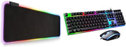 Goodstuff Rgb Gaming MoUSe Pad, Extra Large Soft Led Extended MoUSe Pad, Anti-Slip Rubber Base Computer Keyboard Mat - + Keyboard Mouse Set,Black