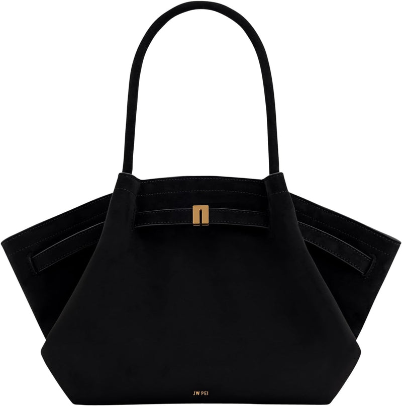 Women's Hana Medium Tote Bag - Faux Suede Black