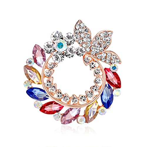 Rose Brooch Pin,Flower Brooch Pin for Women and Men, Floral Brooch Pin for Wedding, Party, Dress and Scarf,women crystal colorful wedding brooches pins girls fashion