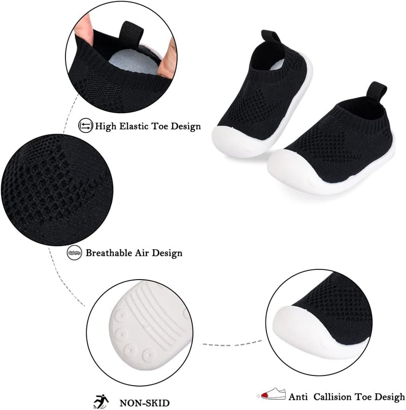 Baby Toddler Non-Skid Sock Shoes Indoor Slipper Breathable Cotton Mesh Lightweight Sole Infant Boy Girls Kids Children