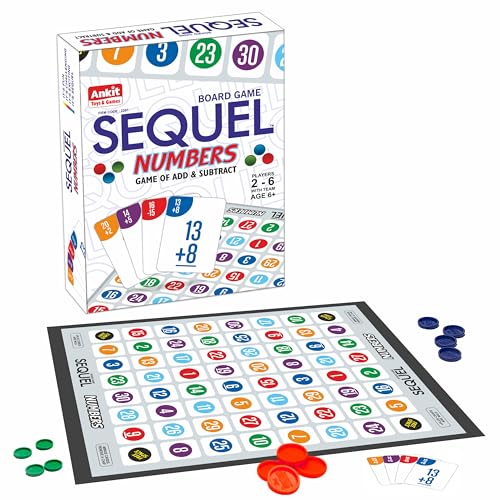 Ankit Toys & Games Sequel Numbers Board Game Educational Fun Interactive Learning Classic Game for Kids Enhances Math Skills and Critical Thinking Durable Set (Board Size 59 * 43 Cm)