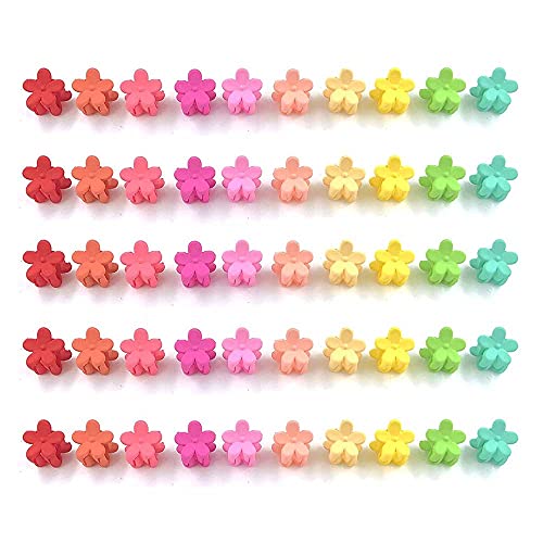 KASTWAVE 60Pcs Baby Girl Mini Hair Claw Clips Flower Hair Bangs Pin Baby Girl Hair Accessories Clips Color Clip