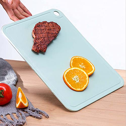 Vomaliy Chopping Board Set, 3 Colors Plastic Chopping Board with Juice Groove & Garlic Grinding Groove for Meat, Vegetables, Cheese, Bread, Fruits, ect, Measuring 34 x 25 x 0.5 cm