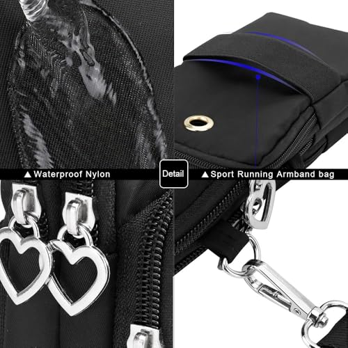 BIGTHREE Crossbody Bags for Women, Women Crossbody Phone Bag Waterproof Nylon Crossbody Shoulder Bag, with 3 Zipper Pockets and Adjustable Strap